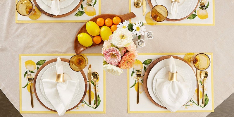 DII Lemon Bliss Tabletop Collection, Placemat Set, 6 Piece - Image 2